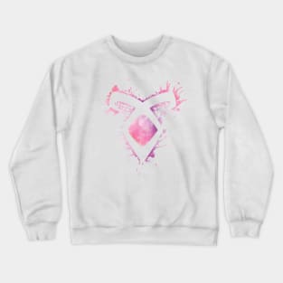 Shadowhunters rune / The Mortal Instruments - Angelic power rune voids and outline splashes (pink watercolour) - Clary, Alec, Izzy, Jace, Magnus - Malec Crewneck Sweatshirt